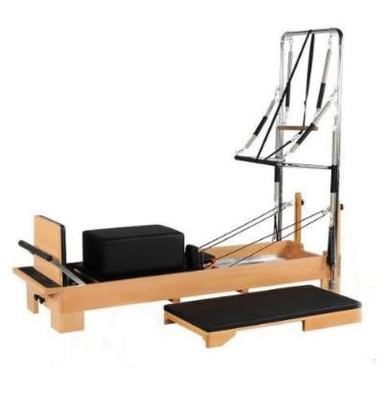 Reformador de Pilates del equipo del ejercicio de Pilates del acero de madera del OEM con el medio trapecio
